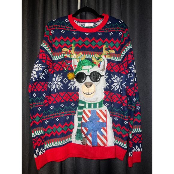 Ugly Christmas Sweater Xmas Size Medium Llama - Picture 1 of 3
